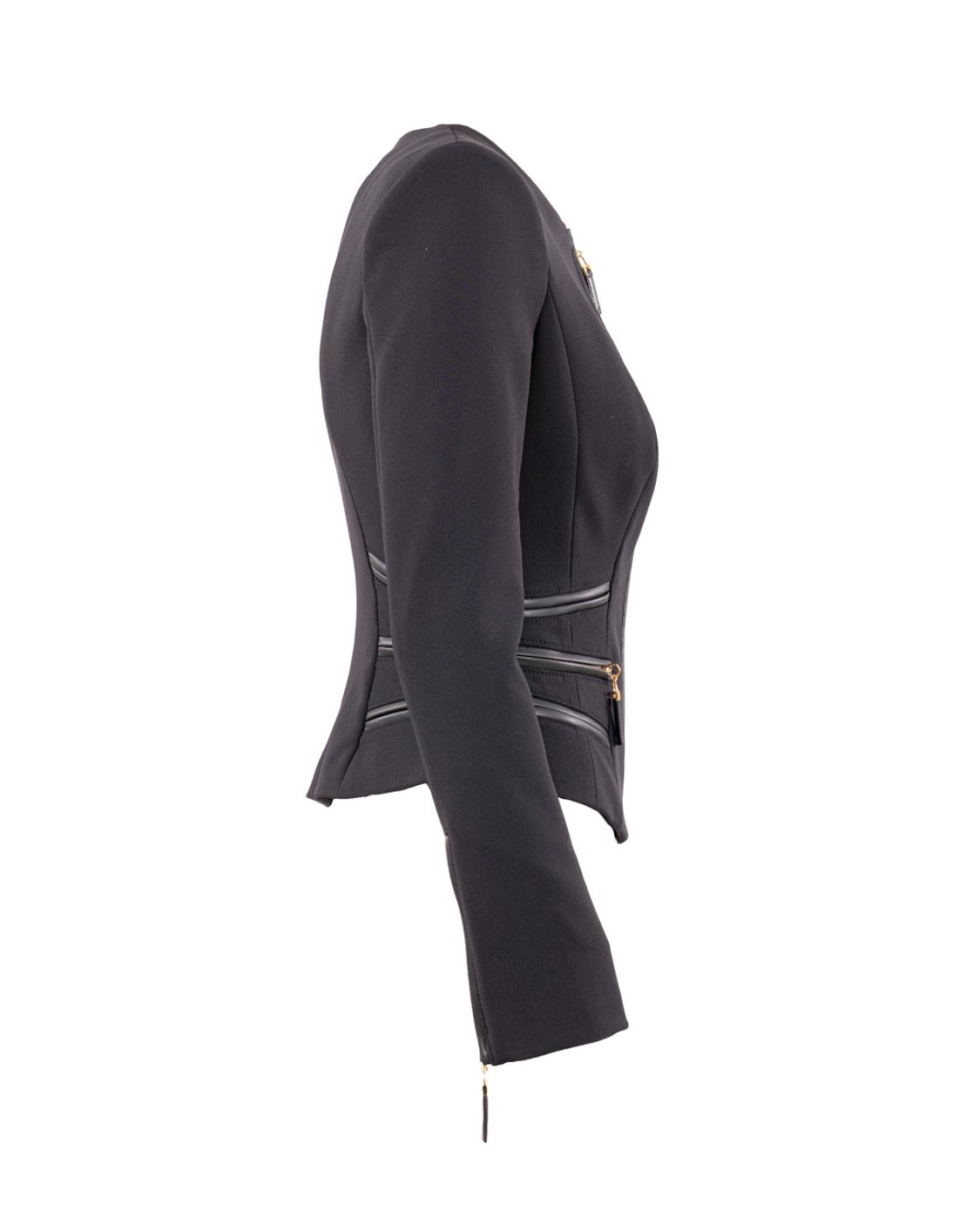 shop ELISABETTA FRANCHI  Giacca: Elisabetta Franchi giacca in doppio crêpe con dettagli zip.
Spalline imbottite.
Fodera in raso monogram.
Zip con tirazip.
Dettagli in materiale sintetico effetto pelle.
Chiusura con zip.
Vestibilità slim.
Composizione: 96%Poliestere 04%Elastane.
Made in Italy.. GI17356E2-110 number 2883989